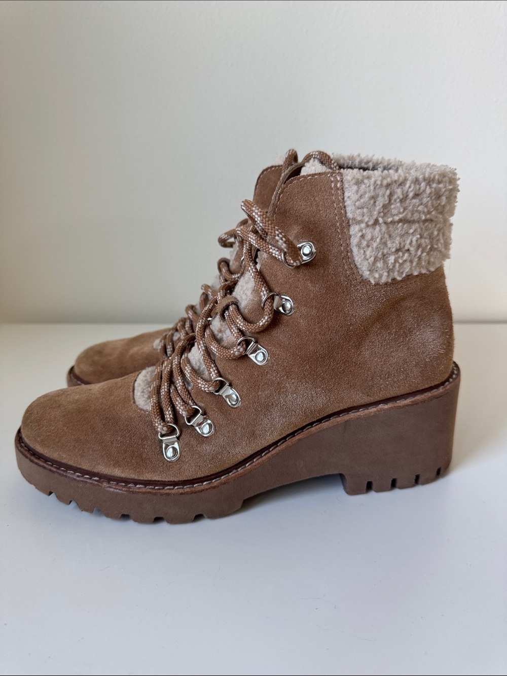 Dolce vita tan boots with shirling cuffs